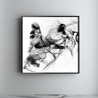 modern abstract painting gray commercial space abstract decorative painting 3d model