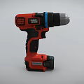 Black Decker Cordless Power Drill Red And Black Battery Powered Handheld Tool 3d model