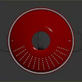 Red Cooking Pot With Perforated Lid And Two Side Handles For Kitchen Use