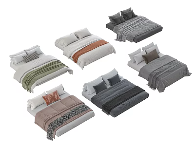 Modern Bedding Modern Cream Style Bedding Quilt Blanket Mattress 3d model