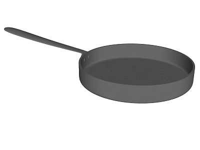Black Non Stick Frying Pan With Long Handle For Home Kitchen Cookware 3d model