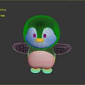 Cute Penguin Toy Standing With Black Body White Belly And Yellow Feet On Gray Background