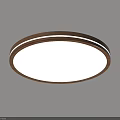 Modern Circular Ceiling Light With Wooden Frame And White Panel For Indoor Spaces 3d model
