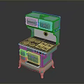 Vintage Green Kitchen Stove With Retro Design Classic Style And Metal Accents