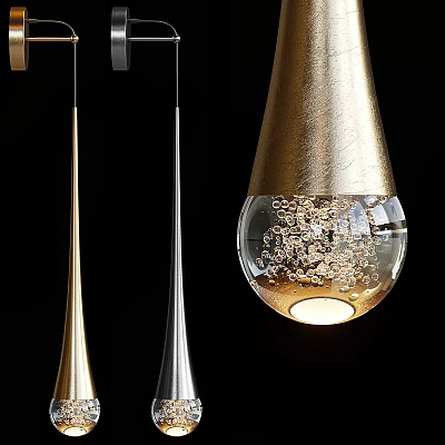 Modern wall lamp water drop glass wall lamp 3d model