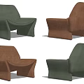 Stylish Modern Single Sofa In Green And Brown With Unique Design And Comfortable Look