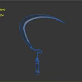 Traditional Curved Blade Tool With Wooden Handle And Metal Edge