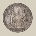 Antique Silver Badge Featuring Maria Theresia Portrait And Historical Inscription