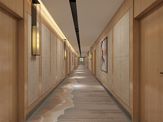 New Chinese Aisle Hotel Aisle 3d model