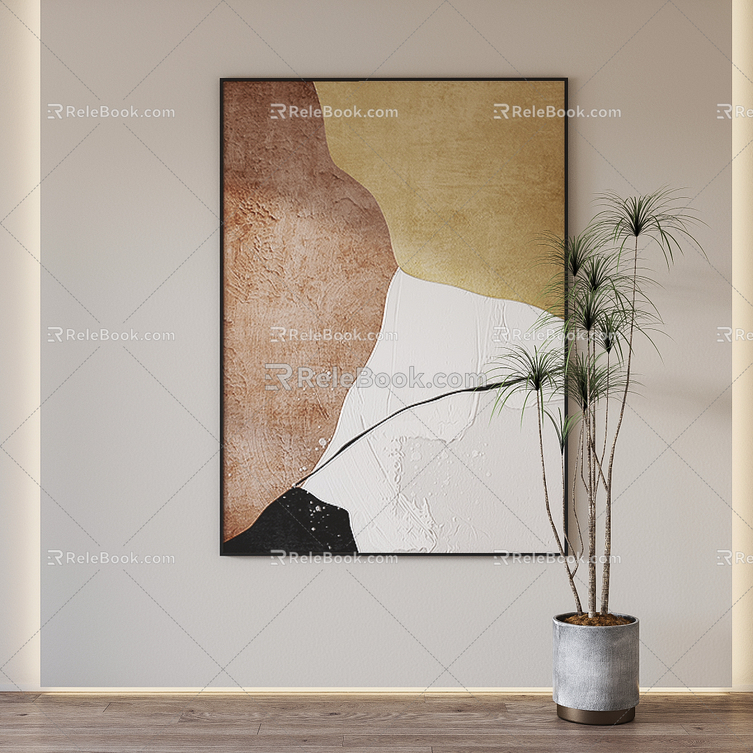 Modern Abstract Painting Simple Texture Hanging Painting 3d model