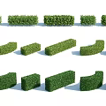 Well Trimmed Shrubs in Various Linear and Curved Shapes for Garden Design