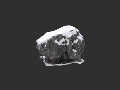 Micro Terrain Design With Natural Rock Covered In Fresh Snow Landscape Feature 3d model