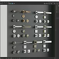 Modern door handle lock combination door handle combination 3d model