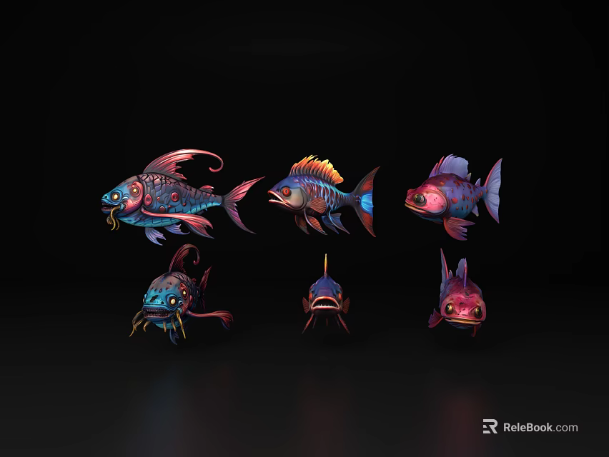 Colorful Aquatic Fish With Unique Fins Bright Colors And Distinctive Patterns 3d model 
