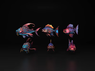 Colorful Aquatic Fish With Unique Fins Bright Colors And Distinctive Patterns 3d model