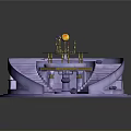 Spiral Staircase Design For Circular Structure With Central Decorative Fixture And Steps