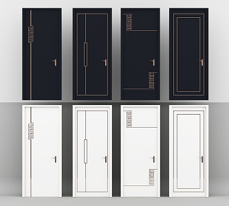 New Chinese door combination 3d model