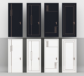 New Chinese door combination 3d model