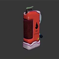 Portable Red Fire Extinguisher With Handle Nozzle And White Base For Fire Safety