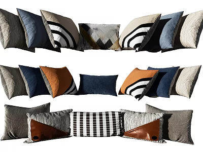 Colorful Decorative Pillows With Various Patterns And Different Colors For Modern Home 3d model