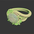 Rose Gold Twisted Band Ring With Large Opal And Pink Gemstone Accents