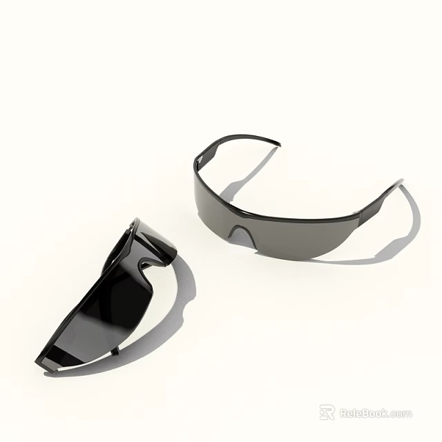 Black Sunglasses With Modern Frames And Tinted Lenses For Eye Protection 3d model 