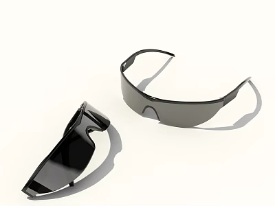 Black Sunglasses With Modern Frames And Tinted Lenses For Eye Protection 3d model