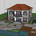 Two Story Detached Villa With Classic Exterior Design Ornate Windows And Front Porch Surrounded By Greenery