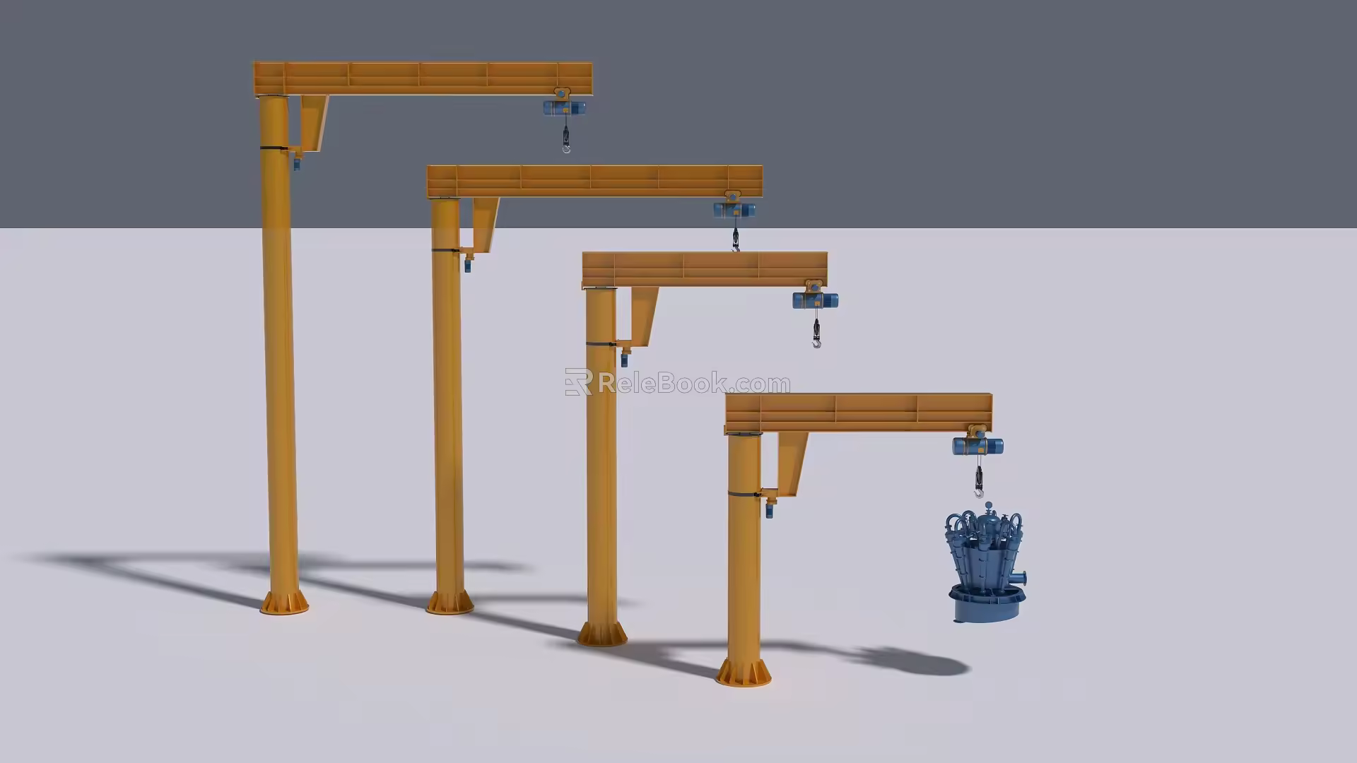 Cantilever crane and cyclone 3d model