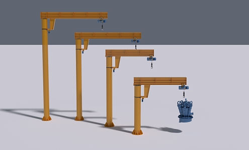 Cantilever crane and cyclone 3d model