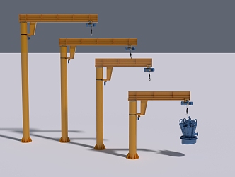 Cantilever crane and cyclone 3d model