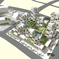 Modern Multi Story Residential Complex With Green Spaces And Landscaped Gardens