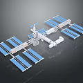 Space Station Equipment Assembly With Solar Panels Connected Modules And Mechanical Arm 3d model