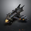 Futuristic Spacecraft with Streamlined Body Cockpit Engines for Interstellar Exploration