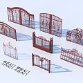 Wrought Iron Gate Courtyard Gate Entrance Gate Community Gate 3d model