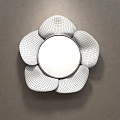 Gray Textured Flower Shaped Wall Mounted Decorative Mirror For Home Interior Decor