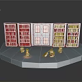 Cozy Library Interior With Wooden Bookshelves Filled With Books Shiny Floor And Stools