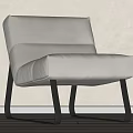 Modern White Leather Leisure Chair With Black Metal Legs And Sleek Design