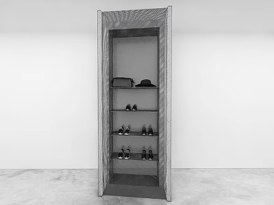 Modern Metal Standing Clothing Rack With Multi layer Storage For Hats Shoes And Glasses 3d model