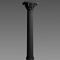 Classical Roman Column Featuring Ornate Carved Capital And Fluted Stone Shaft
