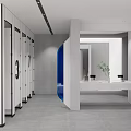 Modern toilet honeycomb panel composite toilet partition 3d model