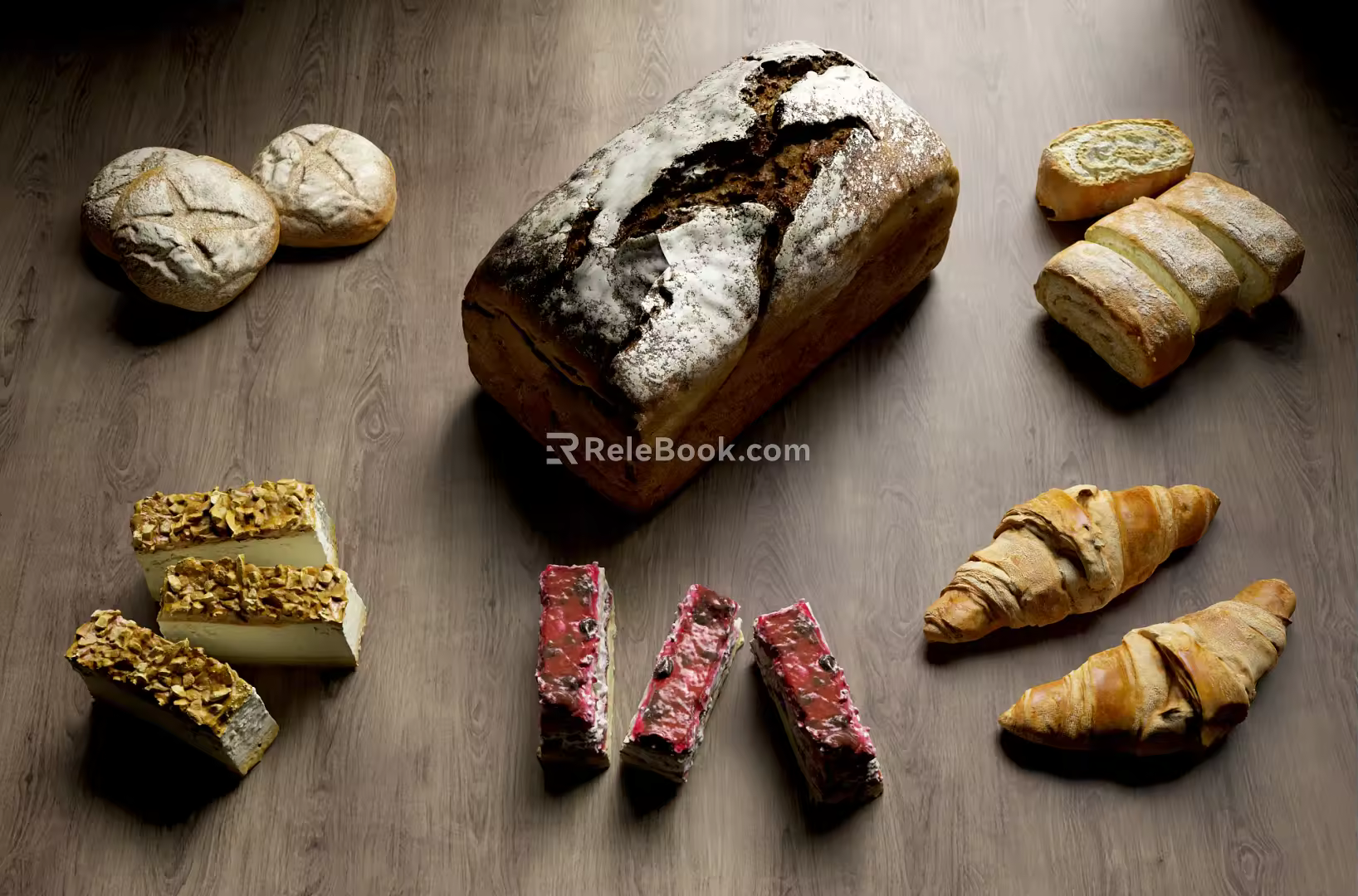 Modern Bread Cake 3d model