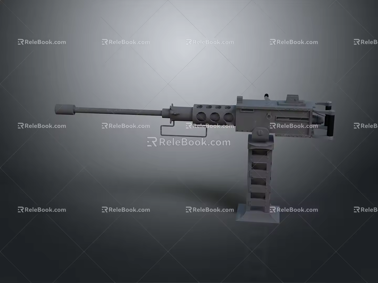 Browning Machine Gun Browning Gatling White Machine Gun Machine Gun Bullet Military 3d model
