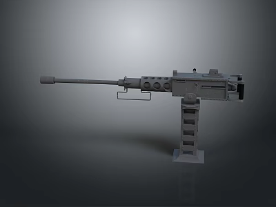Browning Machine Gun Browning Gatling White Machine Gun Machine Gun Bullet Military 3d model