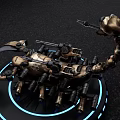Smart Machine Mechanical Scorpion With Weapons Gold Black Design And Blue Halo Platform