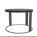 Round Modern Side Table With Marble Top And Metal Base Design 3d model