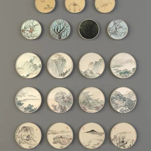 circle frame painting 3d model