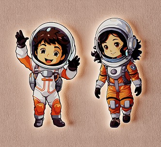 Astronaut Spaceman Moon Self-luminous Wall Decorations Wall Decoration Science Theme 3d model