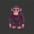 Cartoon Style 3D Monkey Character With Shiny Surface And Realistic Design Features 3d model