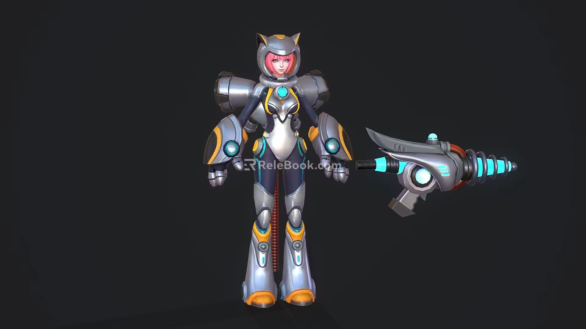 Game character mechanical warrior anime character 3d model